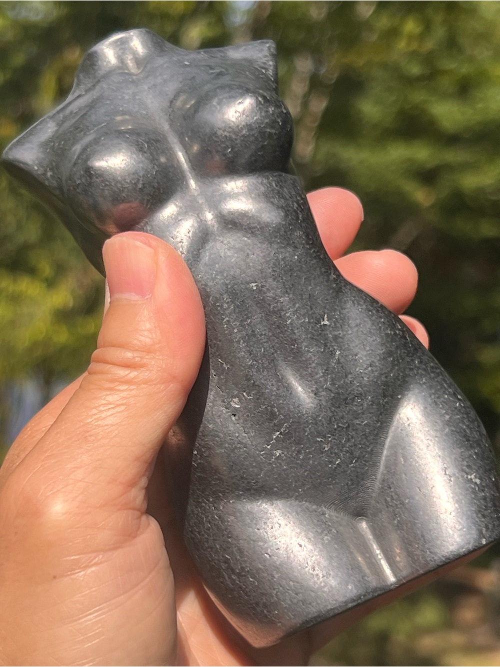 Shungite (1) lady body carving | crystal